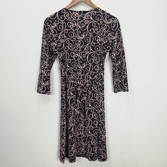 Vtg Y2K Babydoll Midi Dress M Black 3/4 Sleeve Empire‎ Dress Whimsigoth Grunge - Picture 4 of 9